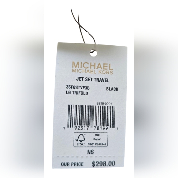 Michael Kors Black Jet Set Travel Large Trifold, NEW WITH TAGS! - Picture 7 of 7